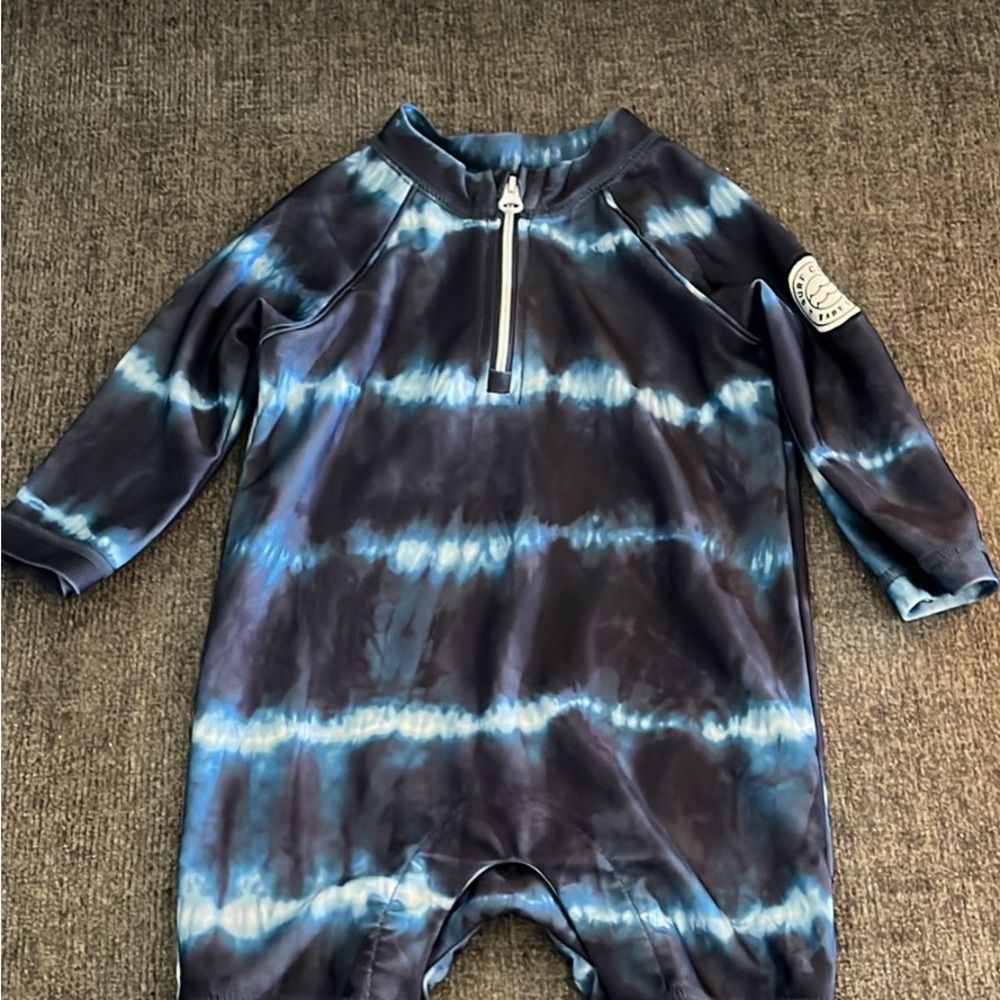 GAP Blue and Black Footies One Piece with Artistic Tie-Dye